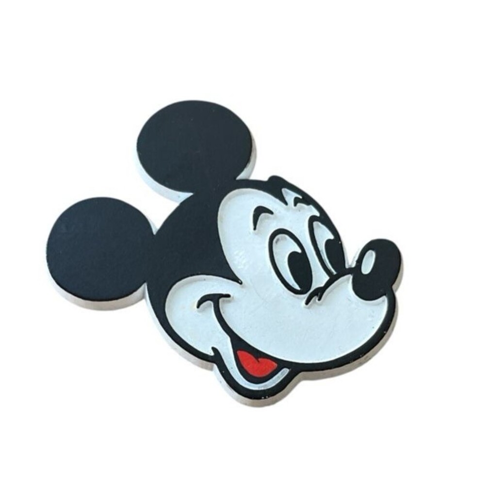 Vintage Disney Mickey Mouse Head Rubber Fridge Magnet 2"